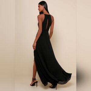 Lulus | Romantic Mood Black Lace Sleeveless Maxi Dress | Size XL